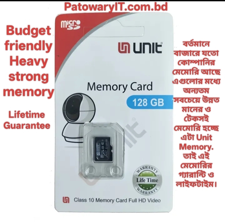 Unit 128GB Memory card with Lifetime Guarantee